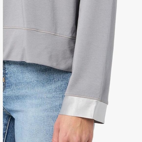 Pj harlow IZZY Sweatshirt silver gray color with satin cuffs size medium - Picture 11 of 16